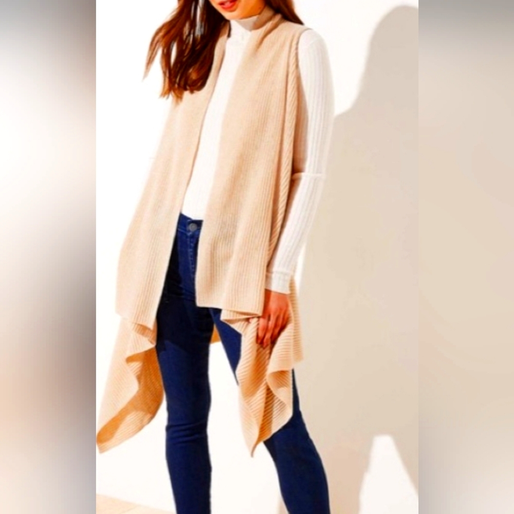 LOFT Drapey Knit Vest - light pink